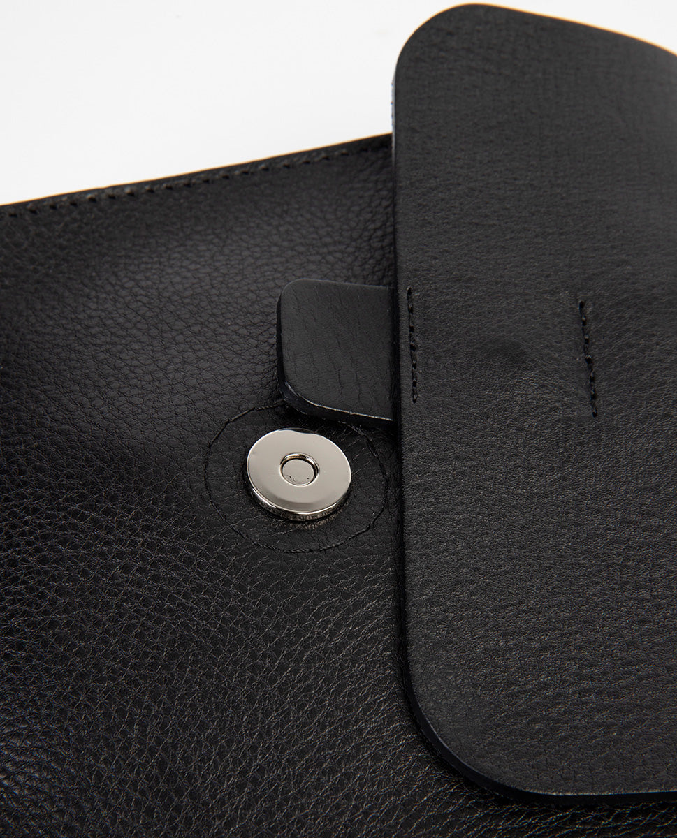Leather square bag 22h black - Kate Sheridan