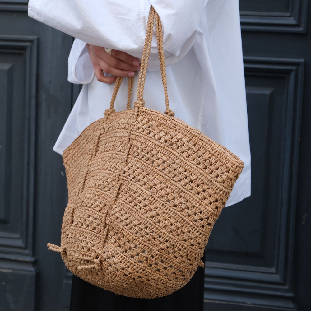 Cap large raffia bag - Sans Arcidet