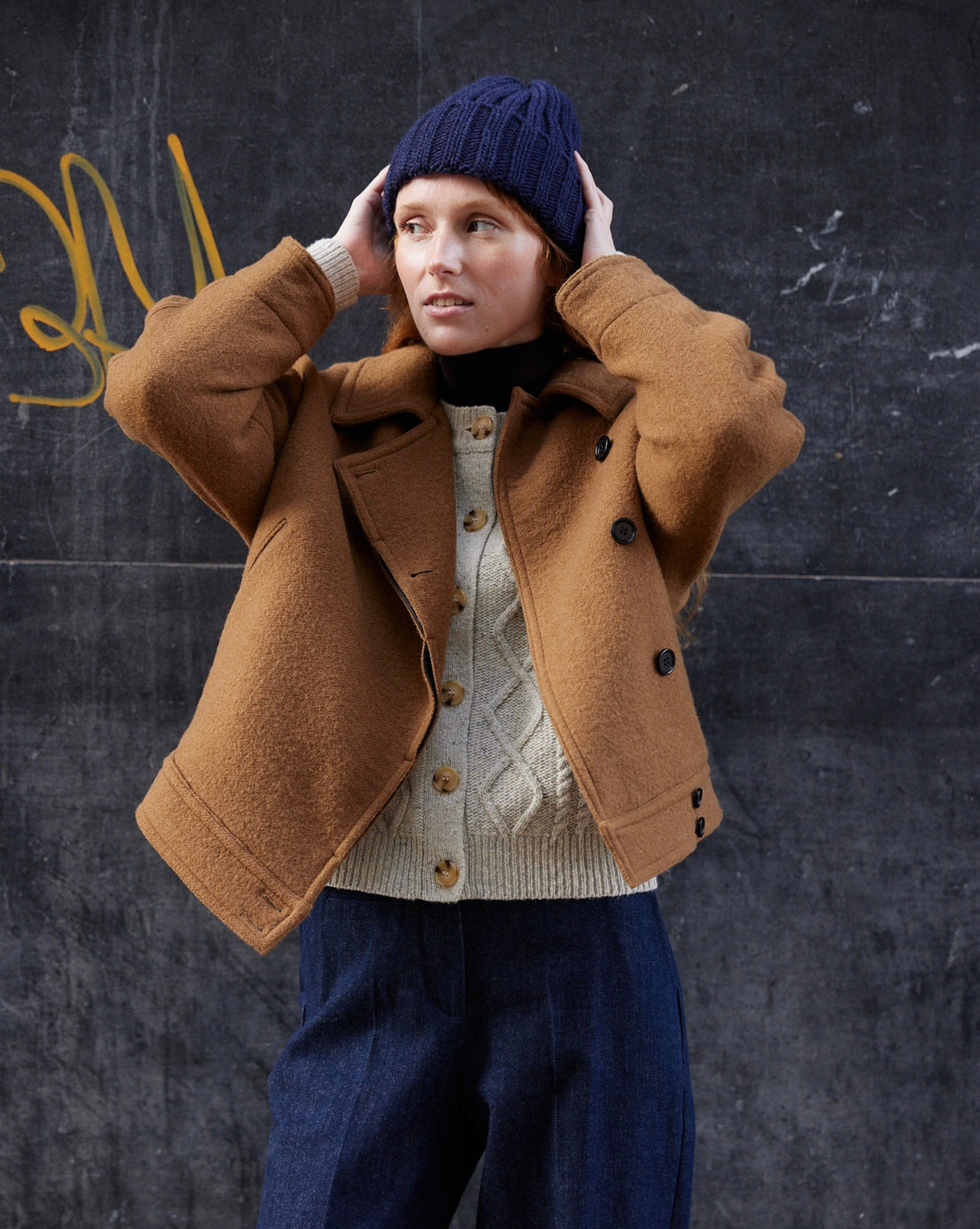 Wool beanie navy 23h - Bronté