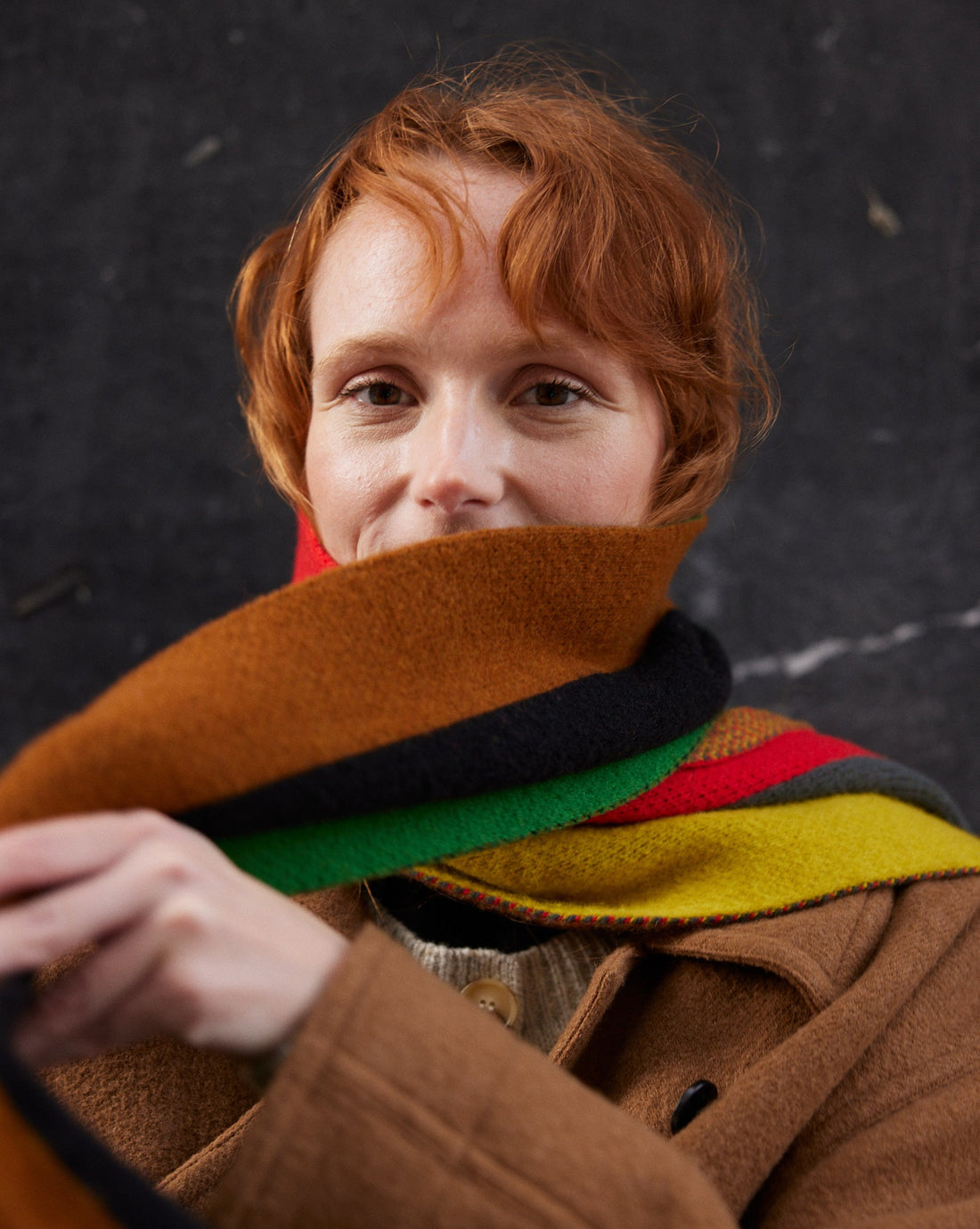 Poppy scarf vertical stripes - Jo Gordon