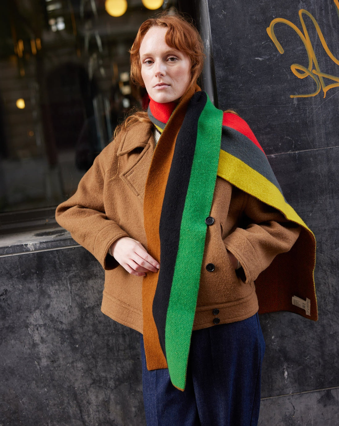 Poppy scarf vertical stripes - Jo Gordon