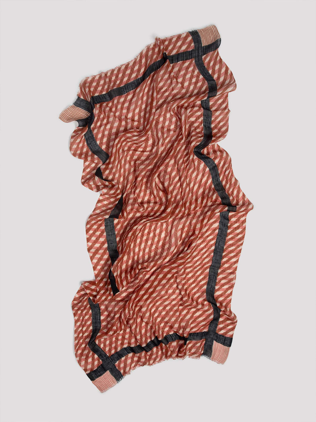 Asuan brown printed scarf - Lovat & Green