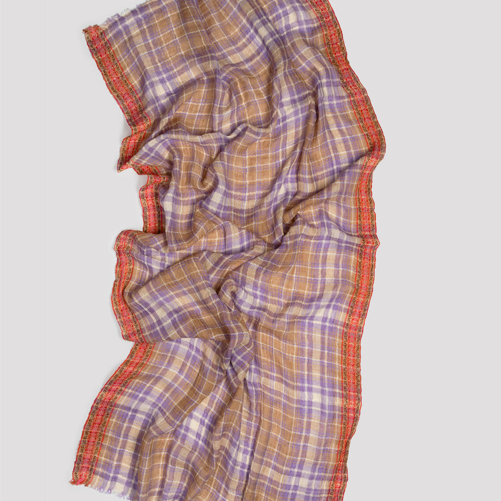 
                      
                        Namibia lilac check scarf - Lovat & Green
                      
                    