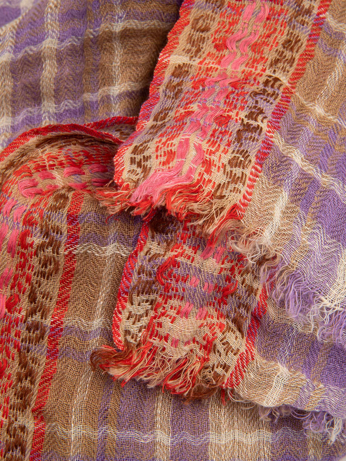 Namibia lilac check scarf - Lovat & Green