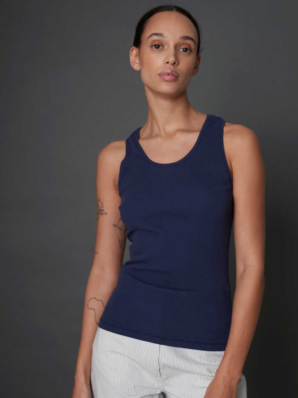 Organic Rib Deb 25p Blue