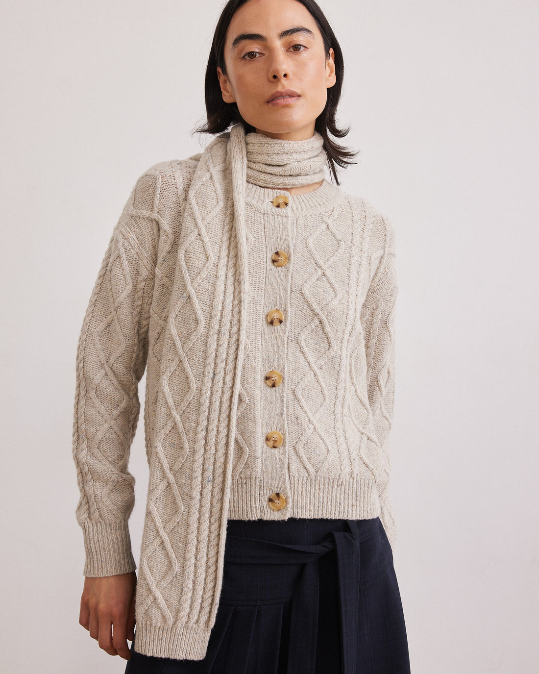 Aran Scarf Natural