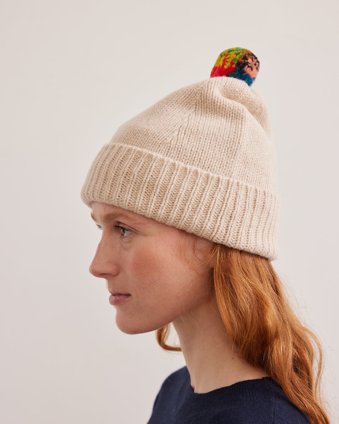 Pompom hat oatmeal - Jo Gordon