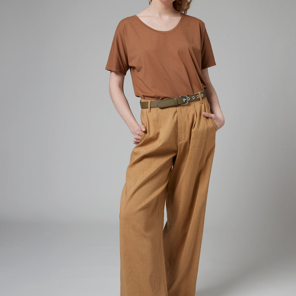 Organic Rond T-shirt 24p Tobacco
