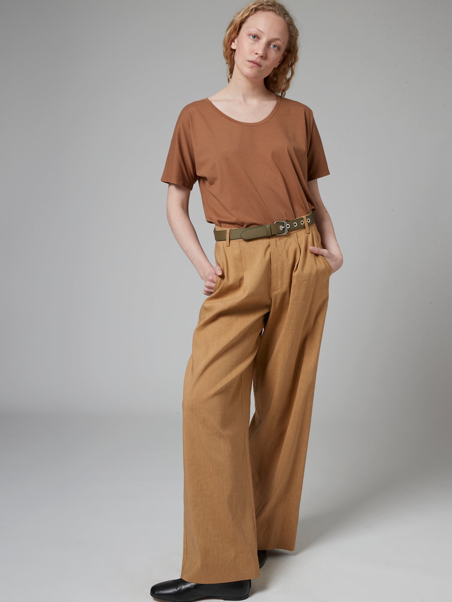 Organic Rond T-shirt 24p Tobacco