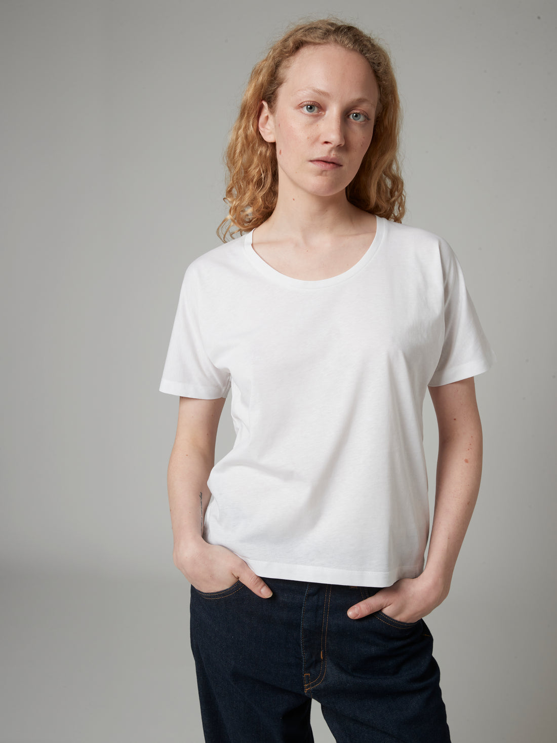 Organic Rond T-shirt 24p Blanc