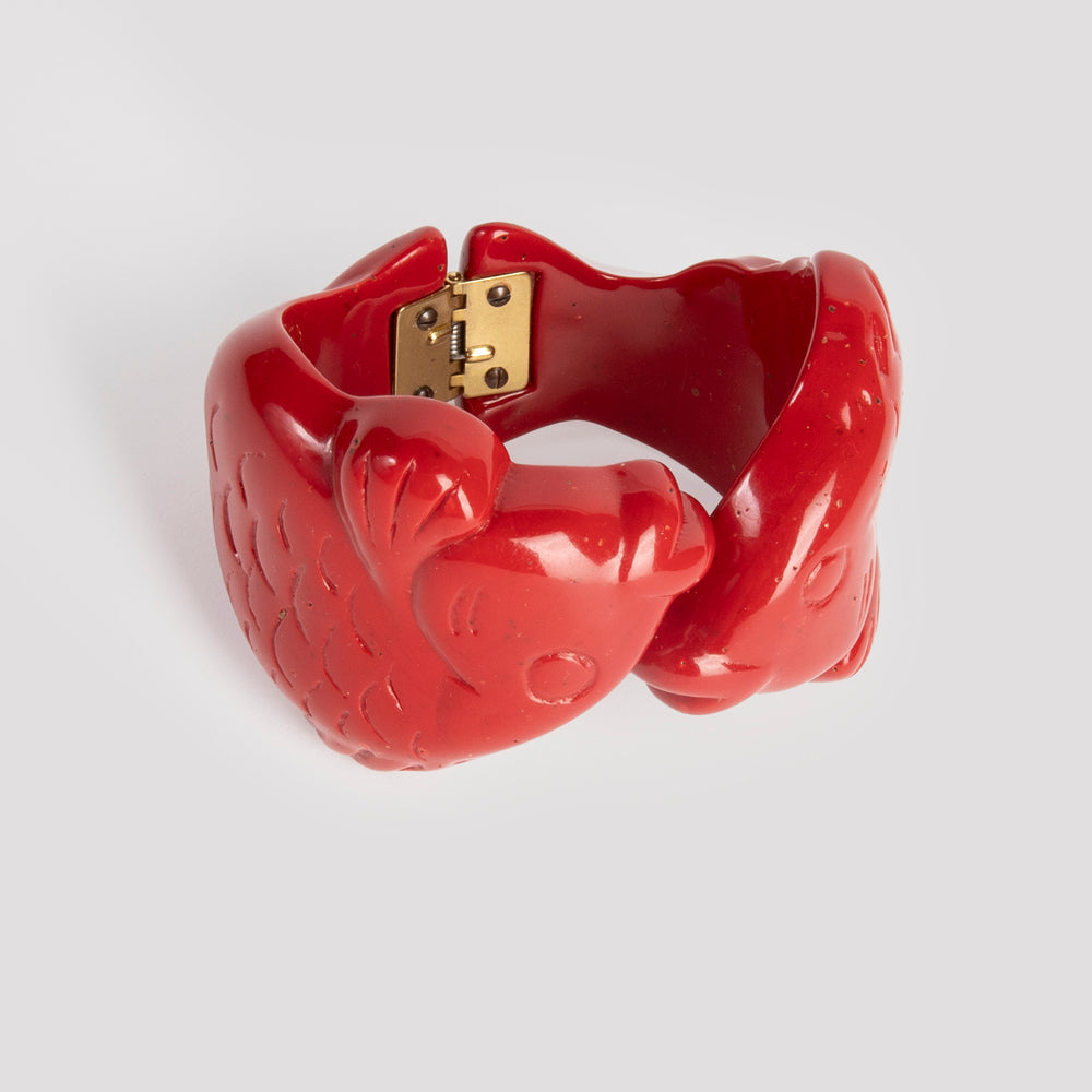 Fish clip bracelet red - Angela Caputi