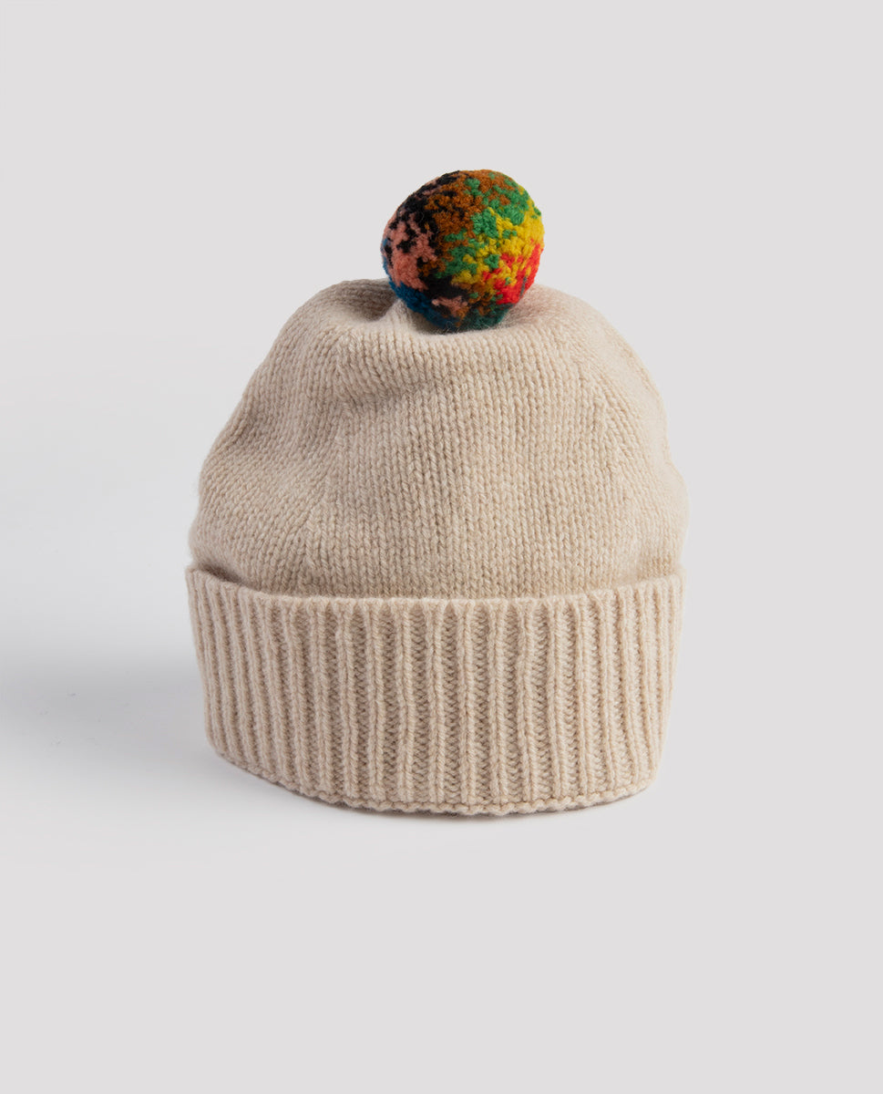 Pompom hat oatmeal - Jo Gordon