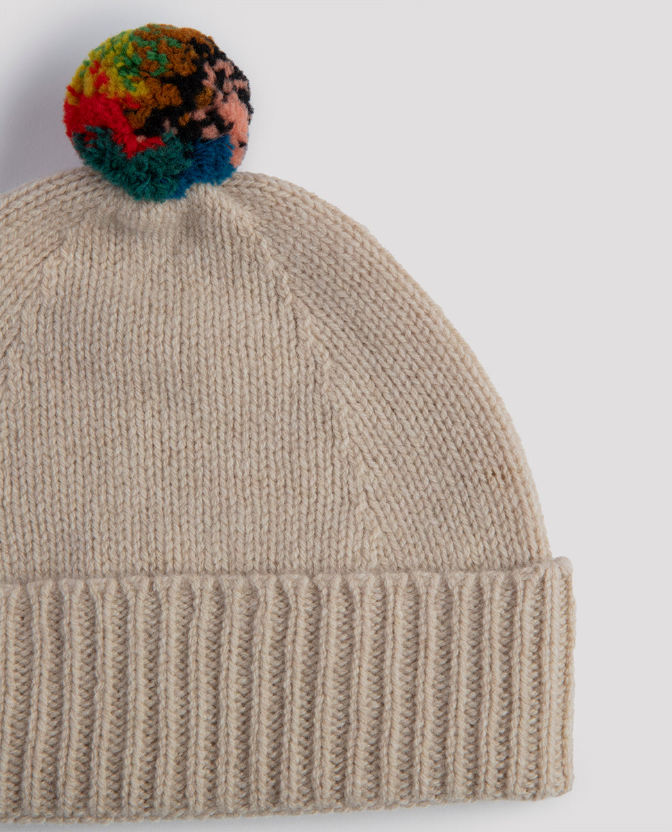 Pompom hat oatmeal - Jo Gordon