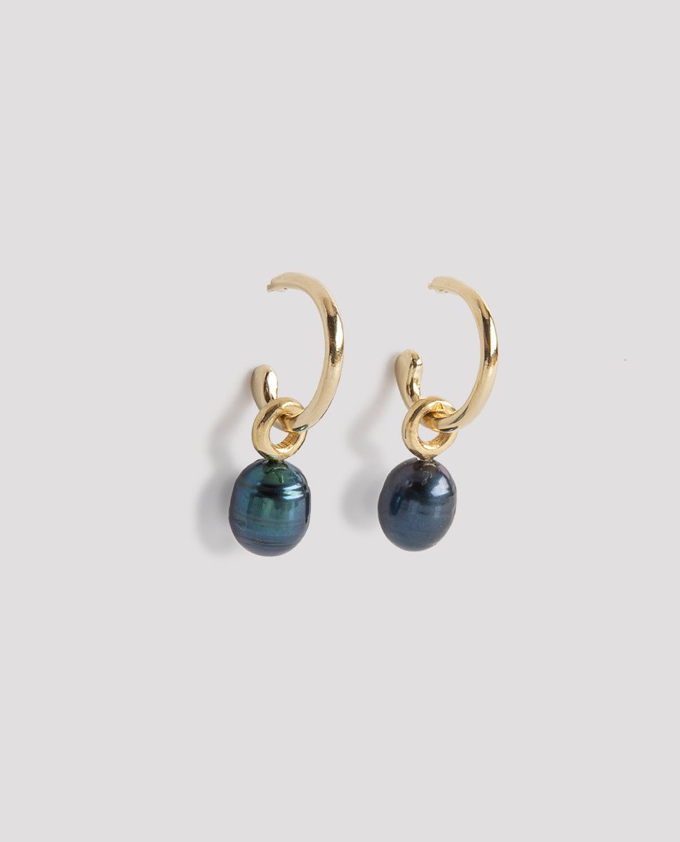 Black pearls Arandela earrings - Lepagon