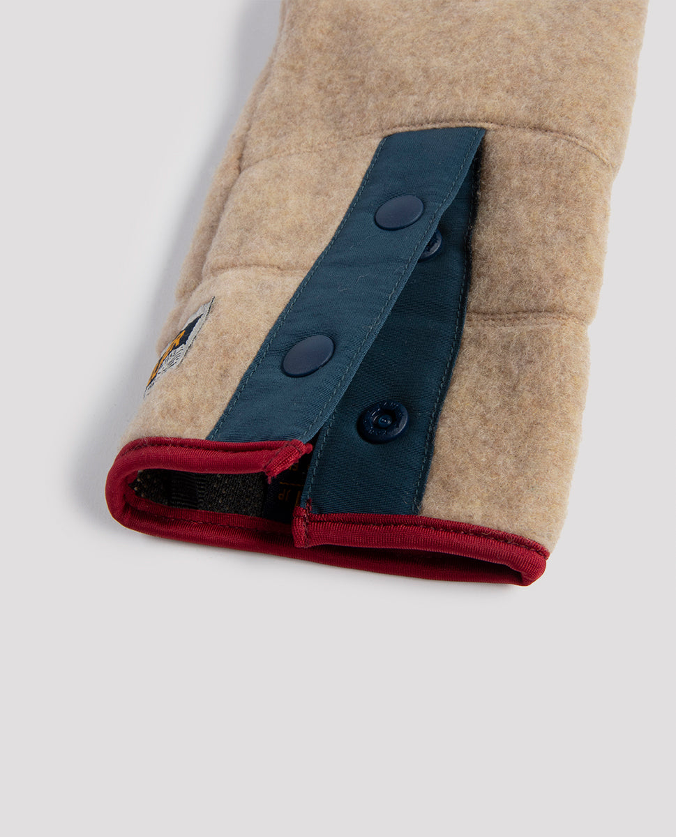 Recycled wool fleecy gloves camel - Elmer