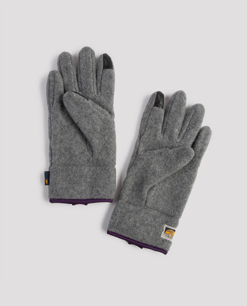 Recycled wool fleecy gloves grey - Elmer