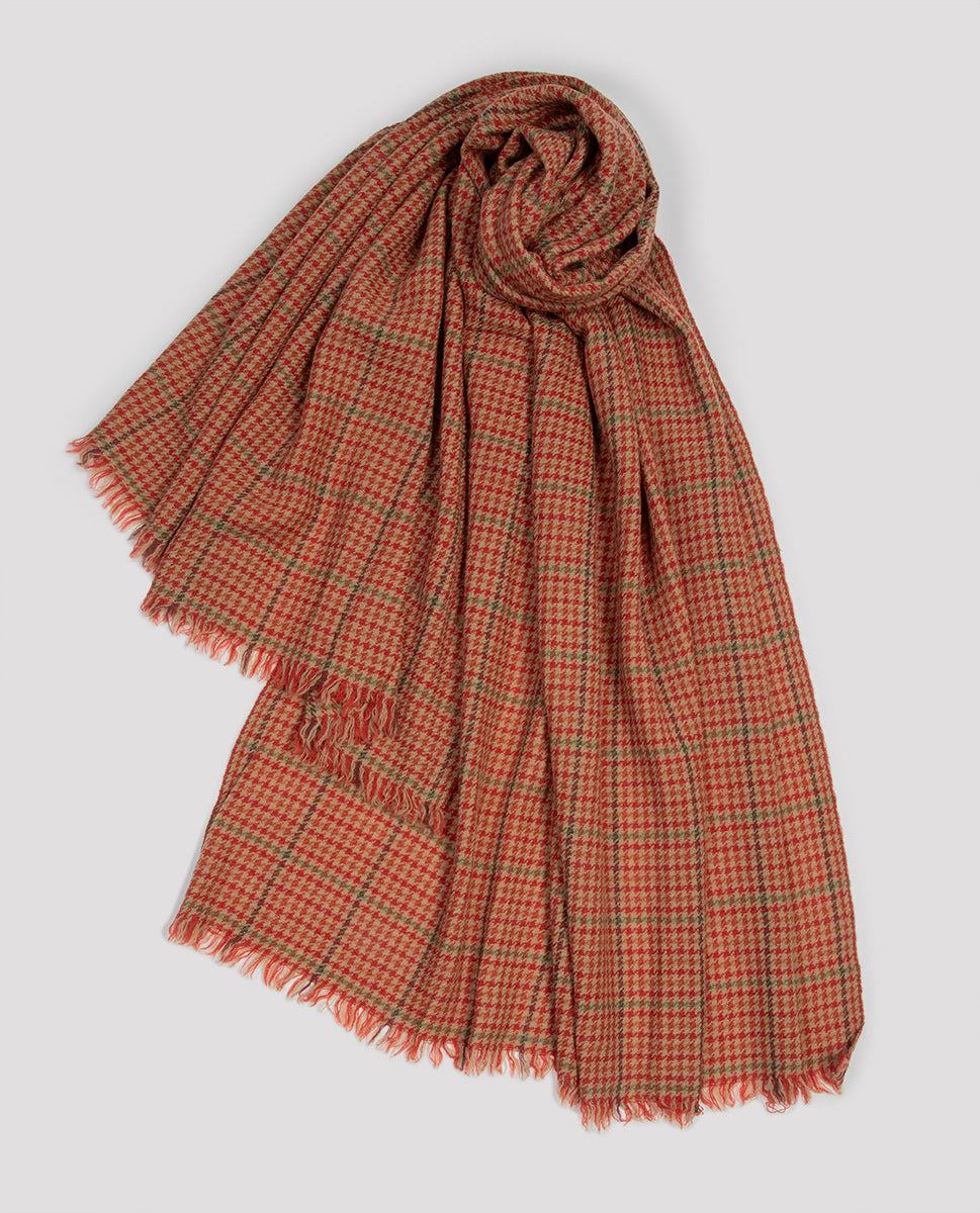 Puccini scarf red 23h - Lovat & Green
