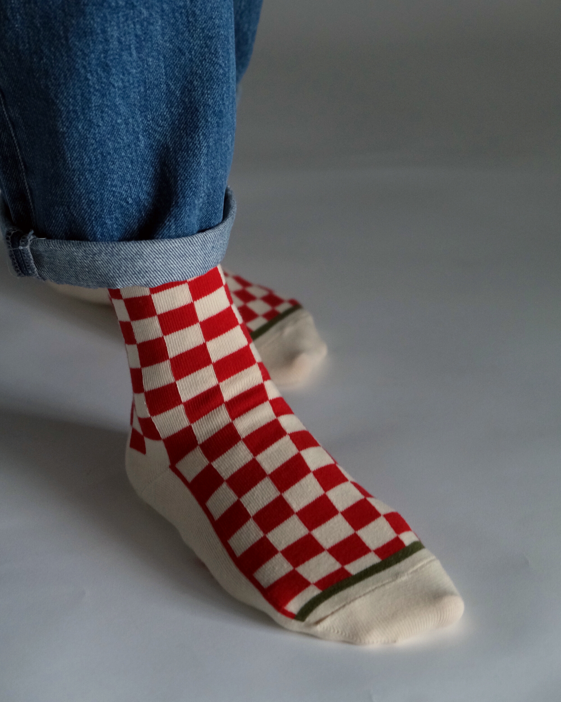Chausse Damier 23p Rouge