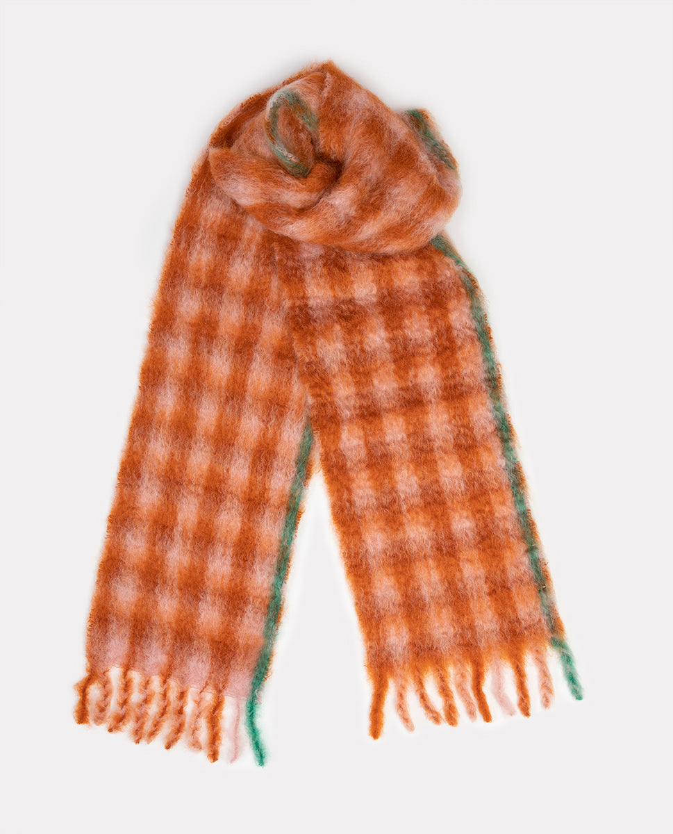 Glasgow mohair scarf 22h  - Lovat & Green